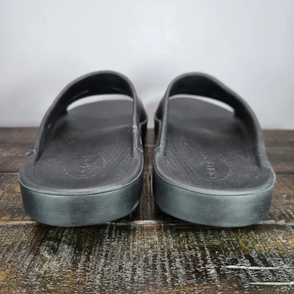 Oofos Ooahh Mens Size 12 Recovery Slip-On Comfort Flip Flops Sandals Black